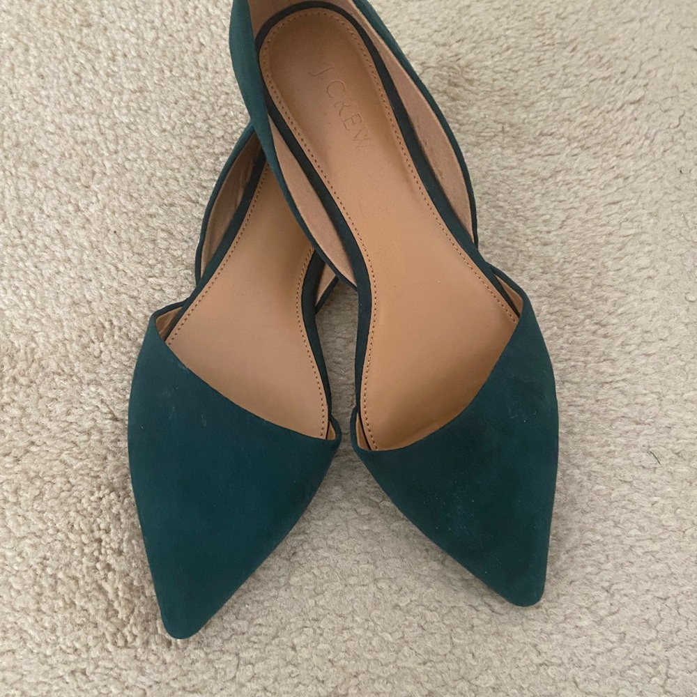 J. Crew Women's Teal Flats - worn once indoors only